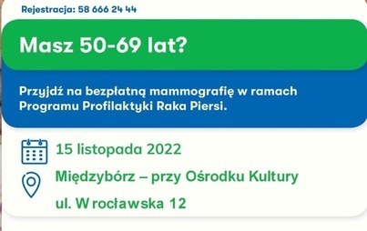 Zdjęcie do  Bezpłatne badania mammograficzne
