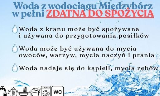 Zdjęcie do Woda z wodociągu Międzyb&oacute;rz w pełni ZDATNA DO SPOŻYCIA.